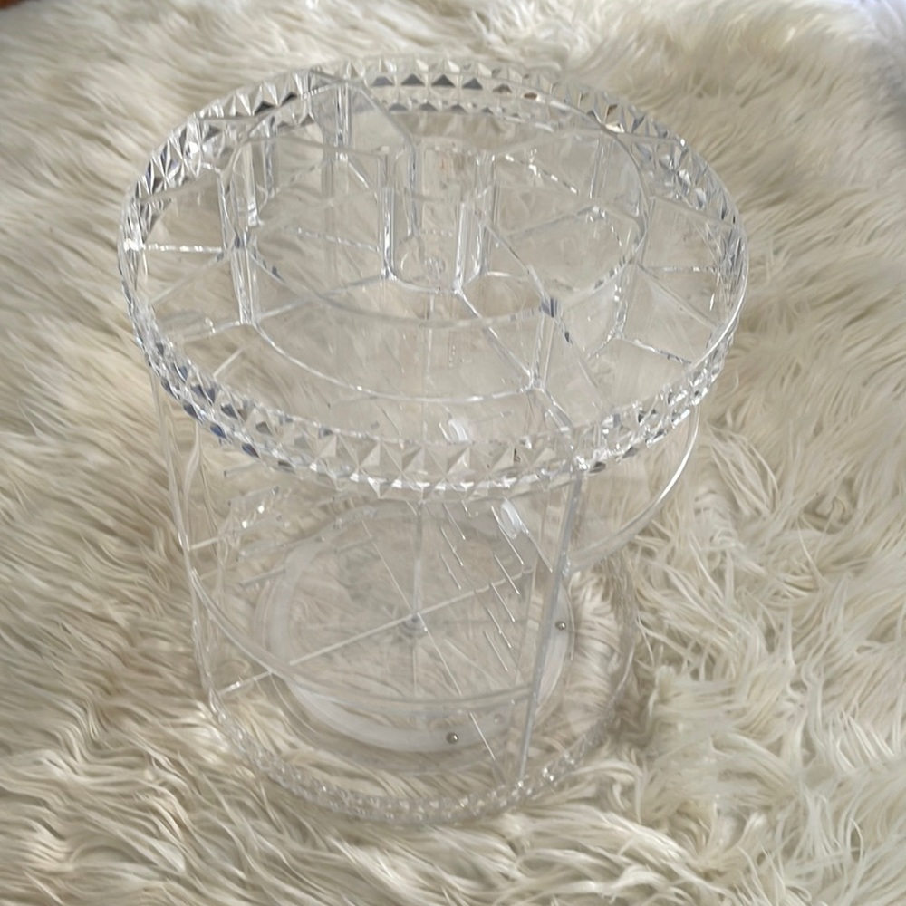 Make up 4 shelf organizer Clear plastic personal care storage swivel lazy Susan